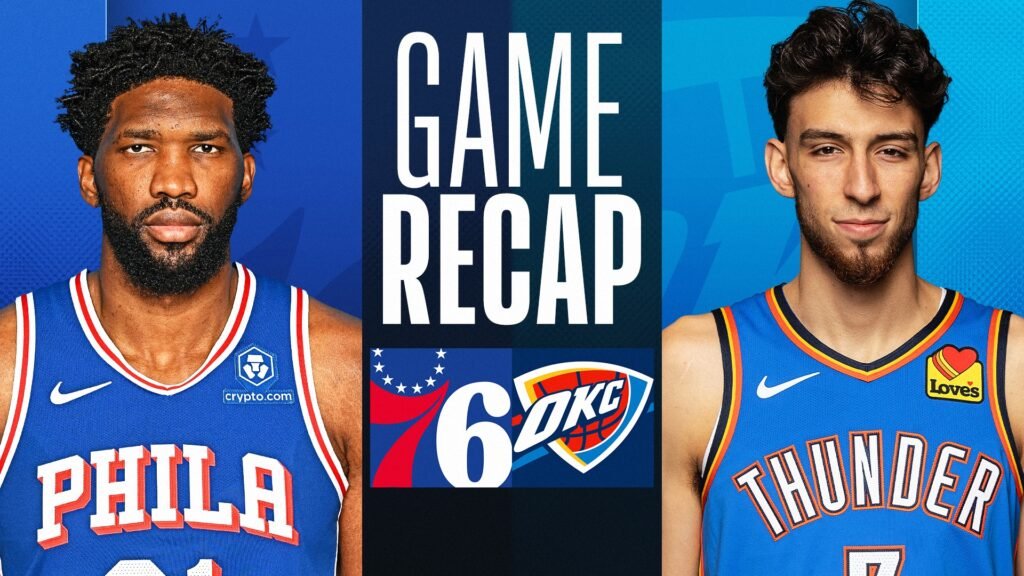 76ers vs okc thunder match player stats