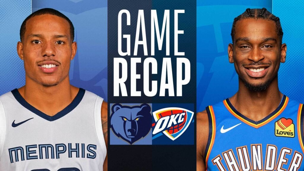 memphis grizzlies vs okc thunder match player stats